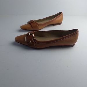 Michael  Kors pointy toe with buckle cognac color flat casual shoes size 6M